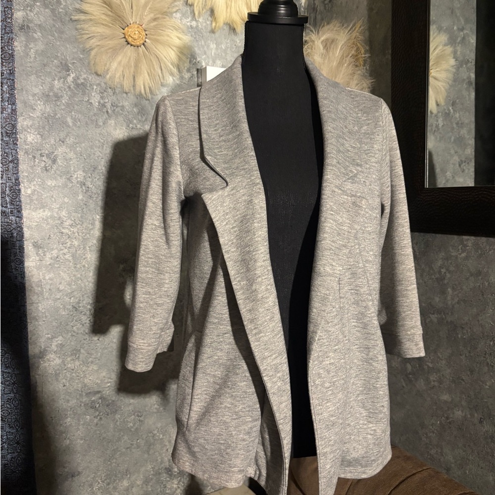 Copper Key Women's Heather Gray Open Cardigan